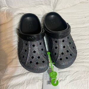 Crocs Kids Glitter Clogs - Black